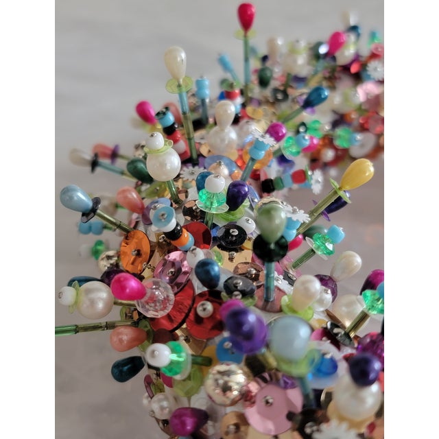 Handmade Beaded & Sequined Wreath / Centerpiece by Maggie Paxton For Sale - Image 17 of 17