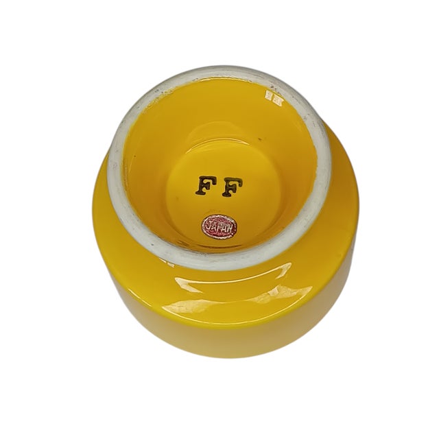 Vintage Retro Personal Ashtray Ceramic Bright Yellow by Fitz and Floyd Deep Bowl - MCM For Sale In Austin - Image 6 of 9
