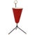 Italian Tripod Conical Red Lacquered Metal and Brass Table Lamp, 1950s For Sale - Image 9 of 9