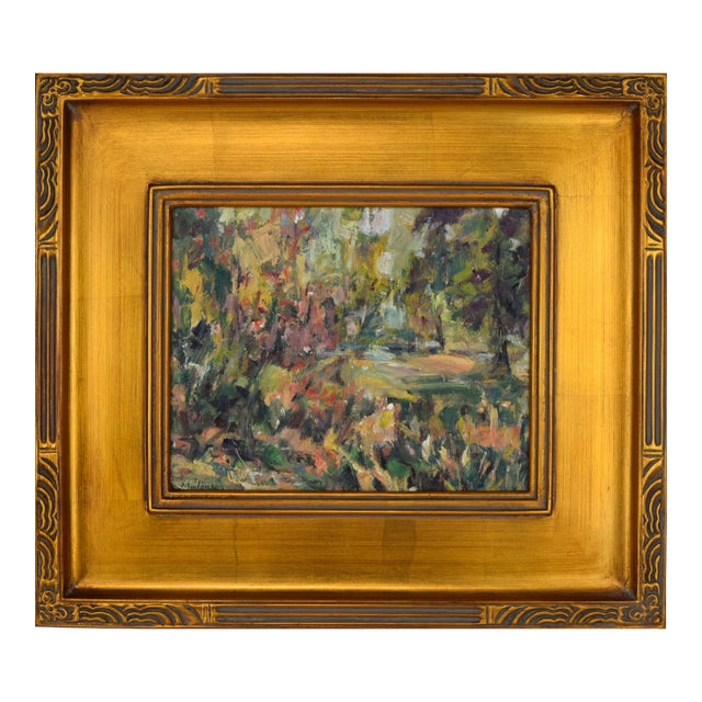 Contemporary Impressionist Landscape Painting With Flowers For Sale