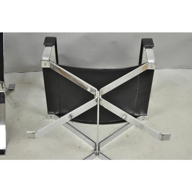 Vintage Alessandro Albrizzi Italy Mid Century Modern Chrome Director Chair Pair For Sale - Image 17 of 18