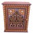 Hand Painted Mediterranean Medicine Cabinet / Wall Shelf / Brick Red Zouak For Sale