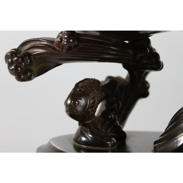 Figurine of Boy on Large Fish in Disco Metal by Just Andersen, 1940s For Sale - Image 6 of 10