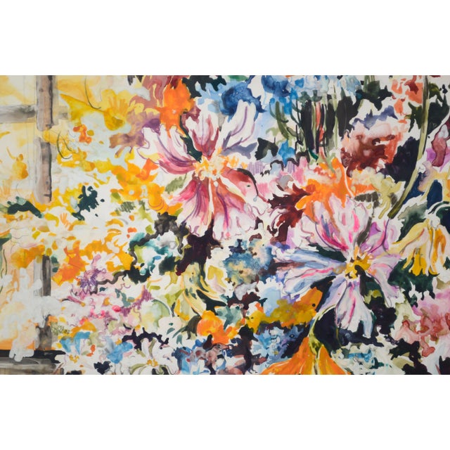 Spring Bouquet, Large-Scale Vintage Floral Watercolor Still Life by Royce Thyberg Gordon For Sale In Monterey, CA - Image 6 of 8