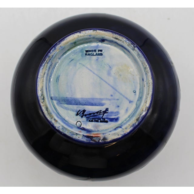 Circa 1930s “Pomegranate” Pattern Low Vase by Moorcroft, England For Sale - Image 4 of 4