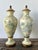 Cream Vintage Crackle Finish Blue Willow Urns - A Pair For Sale - Image 8 of 12