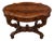 Restored Burled Wood Oval Center Table With Bookmatched Top & Scrolled Pedestal Base For Sale
