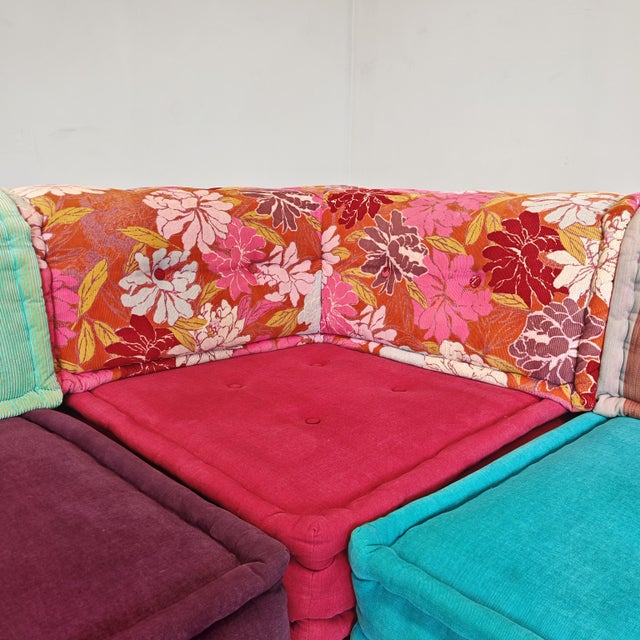 Textile Mah Jong Blue Four-Seater Modular Sofa by H. Hopfer for Roche Bobois, 1990s, Set of 4 For Sale - Image 7 of 18
