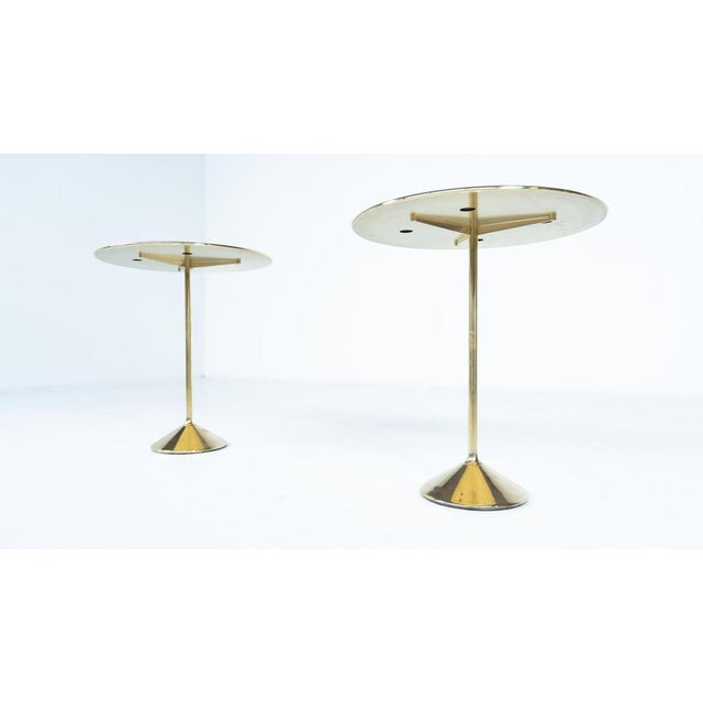 Model T2 Side Tables in Brass and Glass by Osvaldo Borsani, Italy, 1950s, Set of 2 For Sale - Image 6 of 9