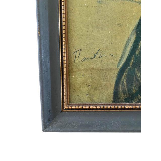 Mid-Century Oil Painting Inspired by "The Clowness Cha-U-Kao", Unesco TravelIng Print Exhibition For Sale - Image 4 of 9