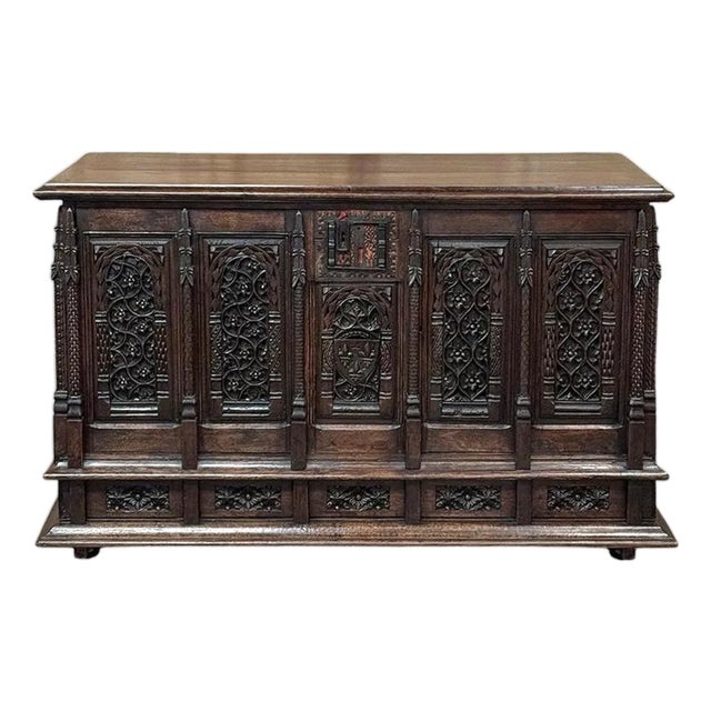 19th Century French Gothic Credenza ~ Cabinet For Sale