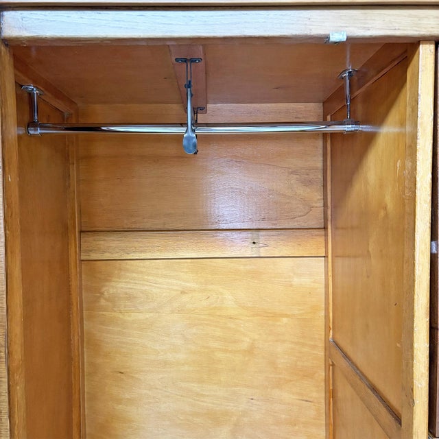Italian Art Deco Style Wooden Wardrobe with Mirror and Shelves, 1930s For Sale - Image 18 of 18