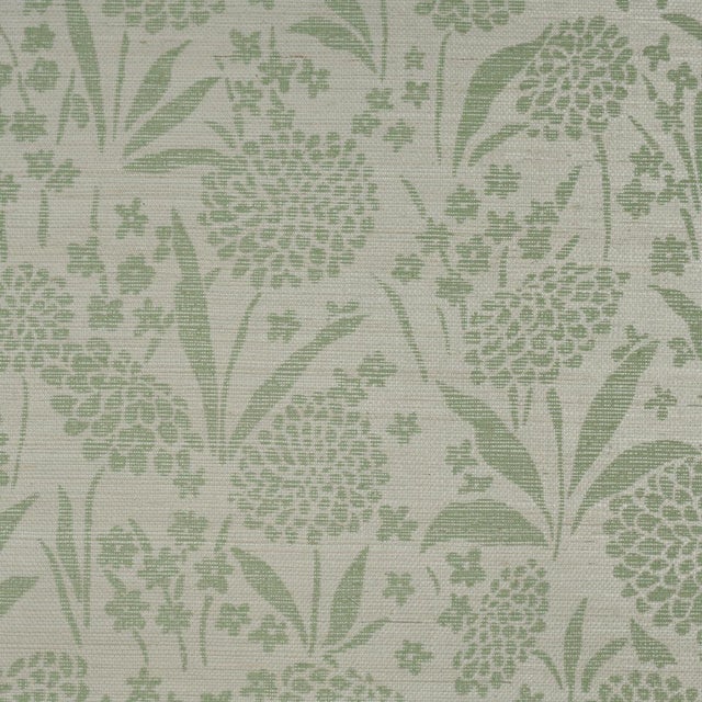 Traditional Sample - Schumacher Chrysanthemum Sisal Wallcovering In Willow For Sale - Image 3 of 6