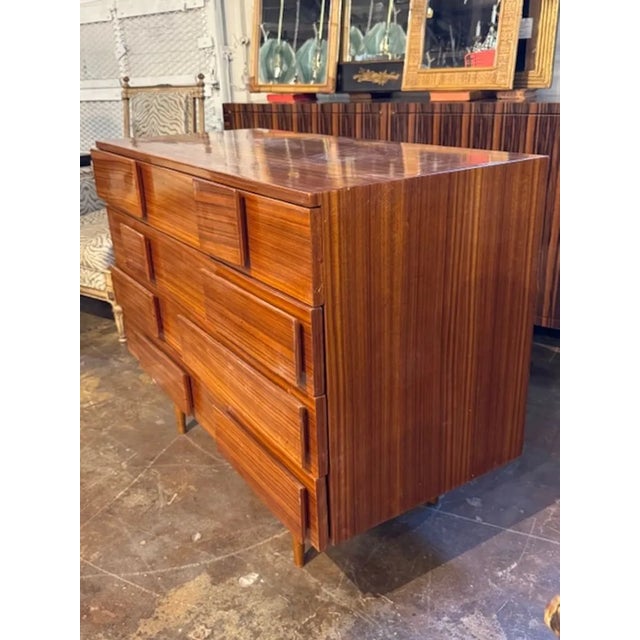 Mid-Century Modern Modern Italian Gio Ponti Manner Walnut Chest For Sale - Image 3 of 9