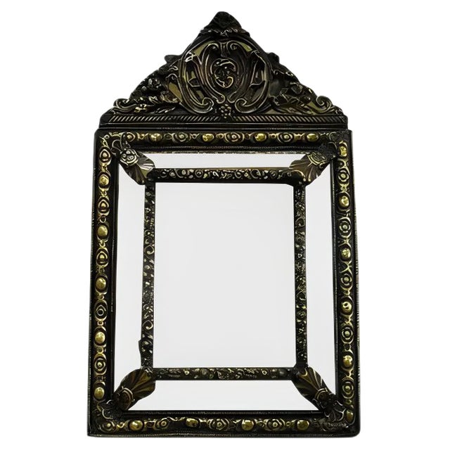 Small Louis XIV Style Brass Mirror, 1800s For Sale