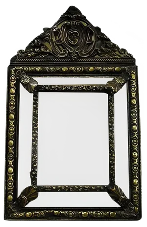 Small Louis XIV Style Brass Mirror, 1800s