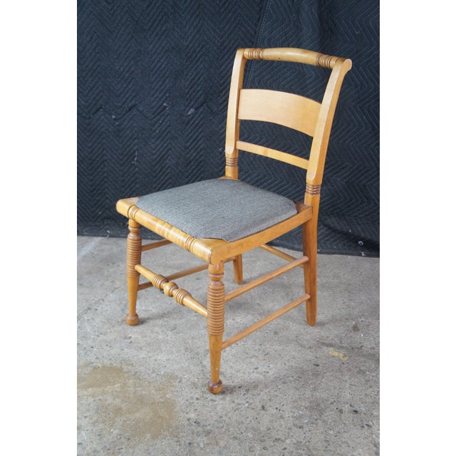 Early 20th Century 6 Rike-Kumler Early American Maple Rush Seat Country Farmhouse Dining Chairs For Sale - Image 4 of 14