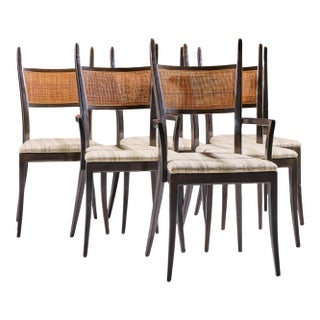Harvey Probber Gazelle Mid Century Ebonized Mahogany Dining Chairs - Set of 6 For Sale