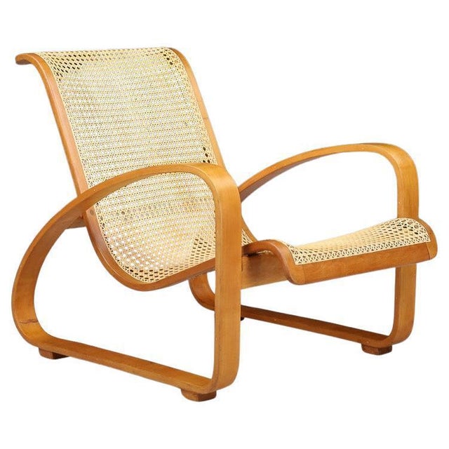 Mid-Century Modern Bentwood and Wicker Lounge Chair, Italy, 1960s For Sale - Image 10 of 10