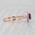 Modern 1ctw Amethyst Diamond Halo Ring 14k Rose Gold Size 7 Engagement For Sale - Image 3 of 8