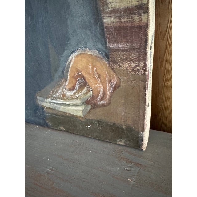 Wood Frank Tolles Chamberlin (1873–1961) – Portrait of an Executive – Oil on Canvas For Sale - Image 7 of 9