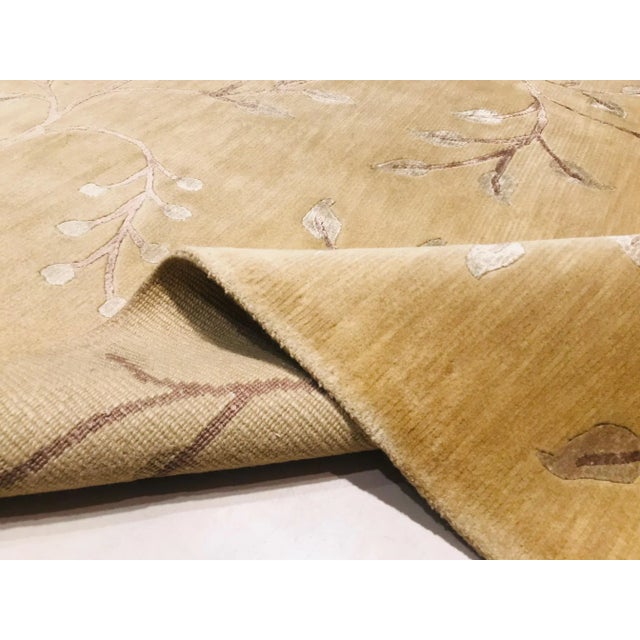 Nepalese Rug with Leaves and Branches, 1980s For Sale - Image 6 of 17