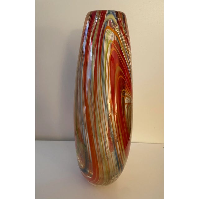Mid-Century Murano Teardrop Vase With Atomic Swirl For Sale In New York - Image 6 of 7