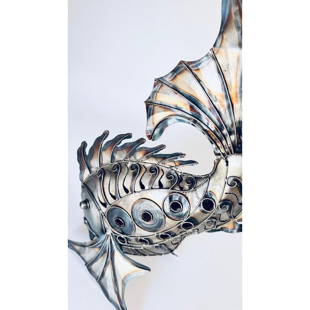 Modern Metal Fish Sculpture with Subtle Reflections For Sale - Image 4 of 8