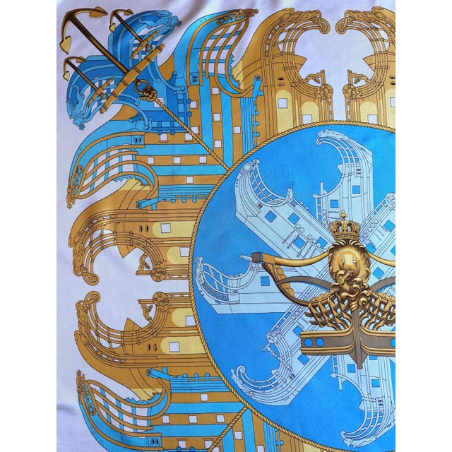 HERMÈS PROUES 1973 Silk Scarf designed by Ledoux Philippe For Sale In New York - Image 6 of 12