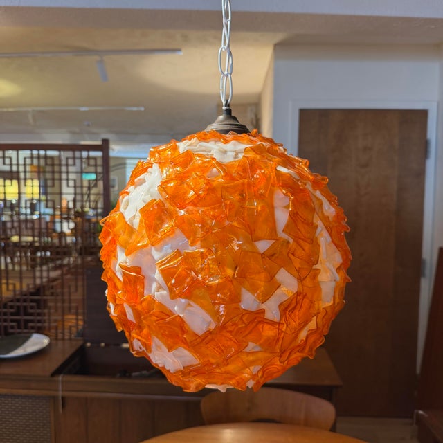 Mid 20th Century Mid Century Modern Chunky Lucite Swag Lamp Lantern For Sale - Image 4 of 11