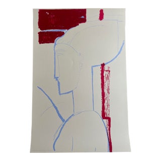 Amedeo Modigliani (1884-1920), Testa Scultorea, Printed in Italy Florence Mod057 For Sale