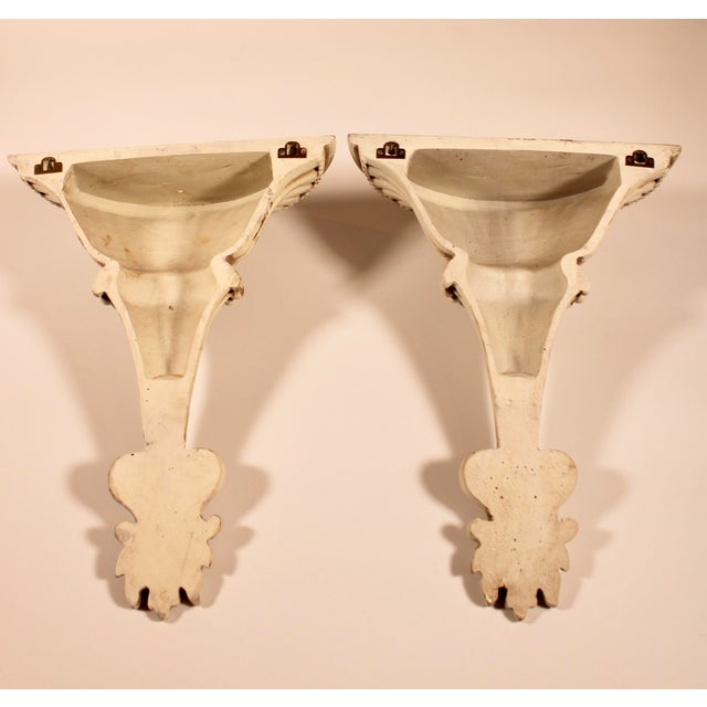 Large Mid Century French White Wall Shelves a Pair Chairish