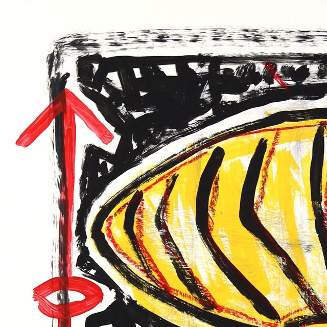 Contemporary Mood Lamp Ceremony - Original Pop Street Art Acrylic Painting on Newspaper by Gary John For Sale - Image 3 of 7