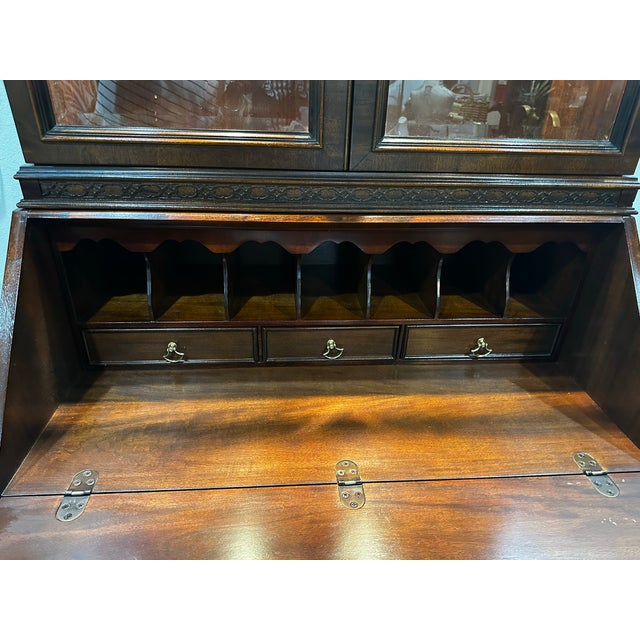 Century Furniture Century Furniture Mahogany Chippendale Secretary Desk For Sale - Image 4 of 9