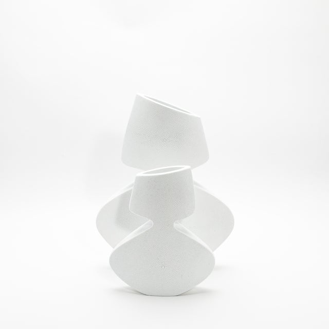Modern Sculptural Vase in Shagreen by R&y Augousti For Sale - Image 9 of 10