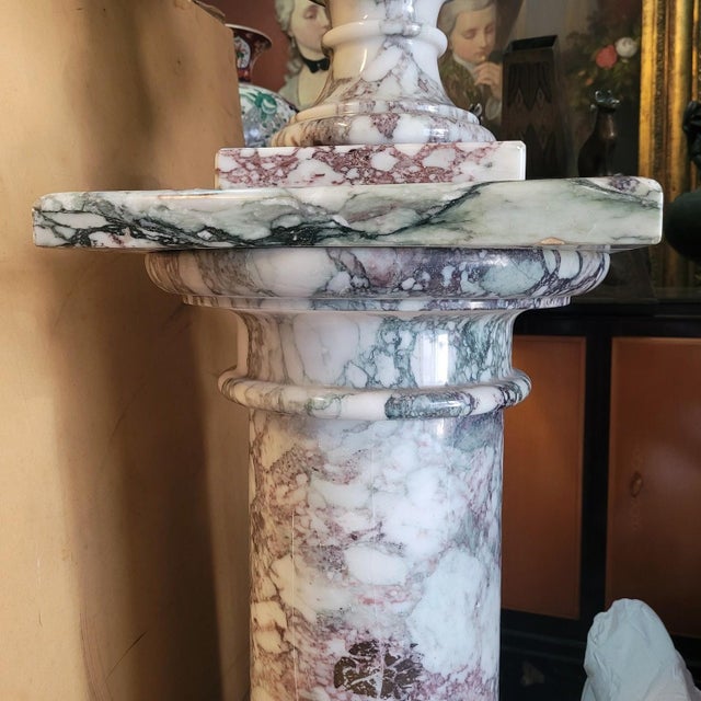 Medici Vase on Marble Column, 1900s For Sale - Image 10 of 18