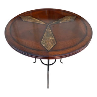 Jonathan Charles Walnut Bistro Side Table - Anvil Collection Showroom Sample For Sale
