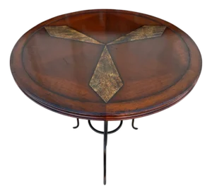Jonathan Charles Walnut Bistro Side Table - Anvil Collection Showroom Sample