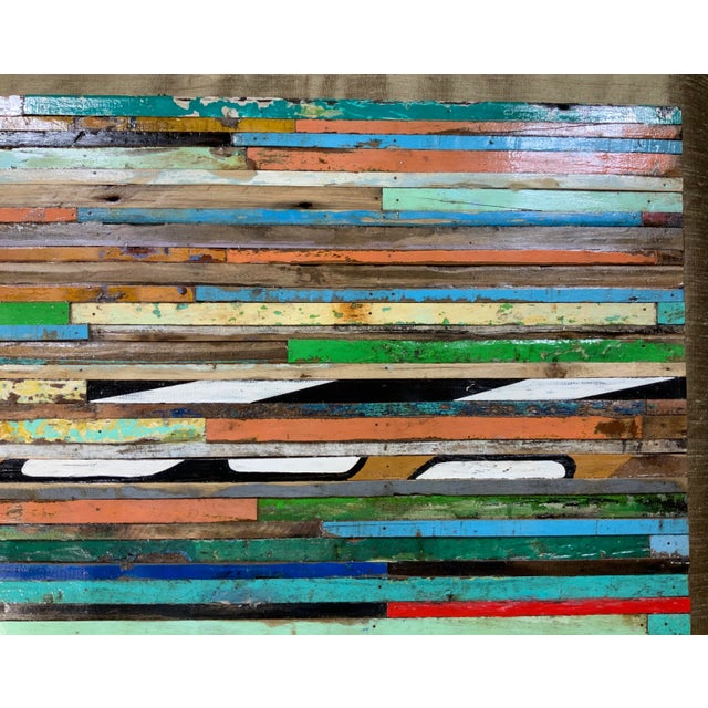 2020s Abstract Reclaimed Wood Wall Sculpture For Sale - Image 5 of 13