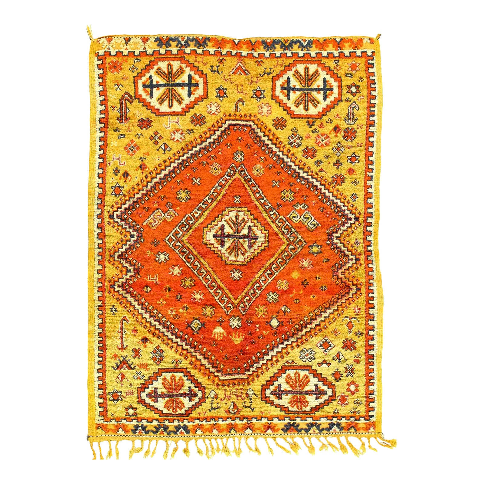 1960s Vintage Hand Knotted Moroccan Rug Chairish