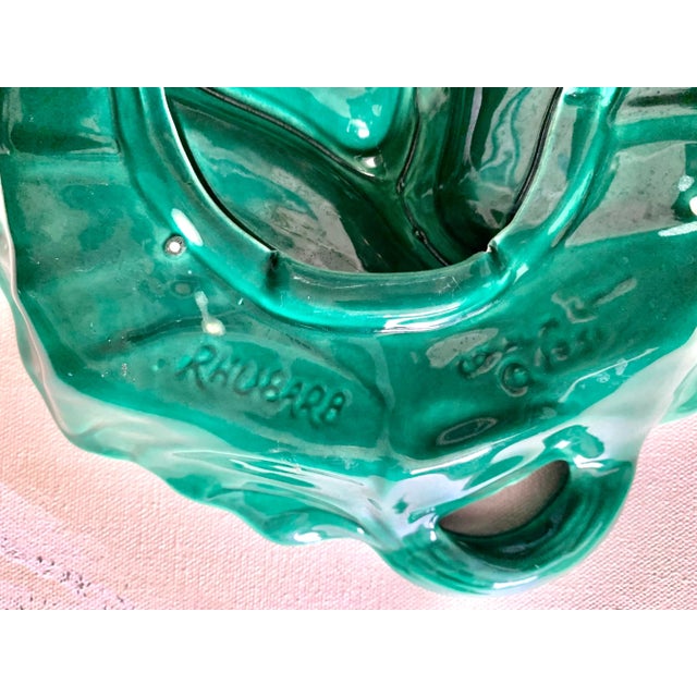 1952 Studio Rhubarb Leaf Dark Green Ceramic 4-Part Devided Platter For Sale In San Diego - Image 6 of 8