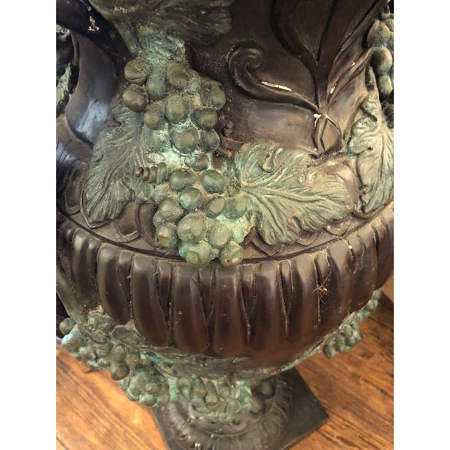 2010s Large Lidded Ornate Bronze Urn For Sale - Image 5 of 12