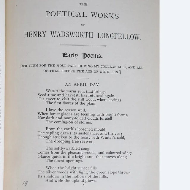 Late 19th Century The Poetical Works of Henry Wadsworth Longfellow Leather Book For Sale - Image 9 of 11