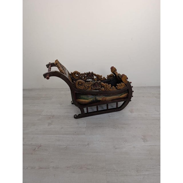 Handcrafted Bavarian Sleigh in Wood, 1930s For Sale - Image 12 of 14