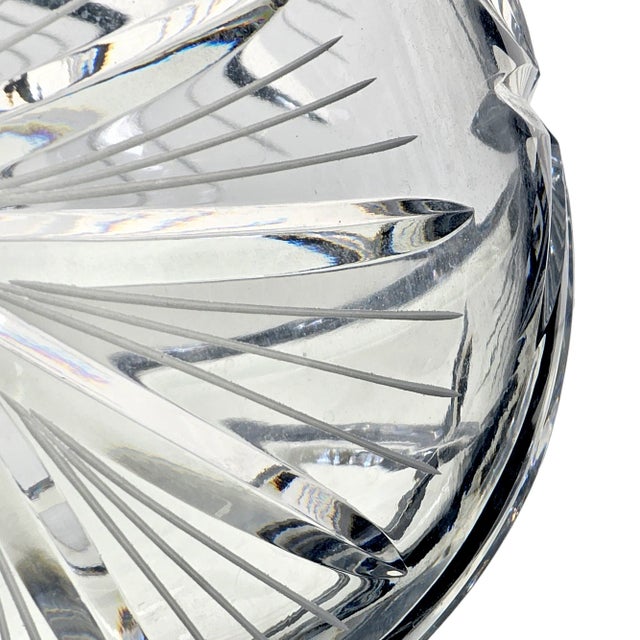 Glass German Handcut Lead Crystal Giant Snifter Glass With Pinwheel Pattern, 9" Vintage Centerpiece For Sale - Image 7 of 9