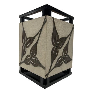 1990s Vintage R. & Y. Augousti Integrated Metal & Tessellated Shagreen Leaf Waste Bin - 1 Piece For Sale