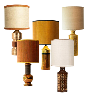 Gold Warm Tones Table Lamps attributed to R. Houben, 1970