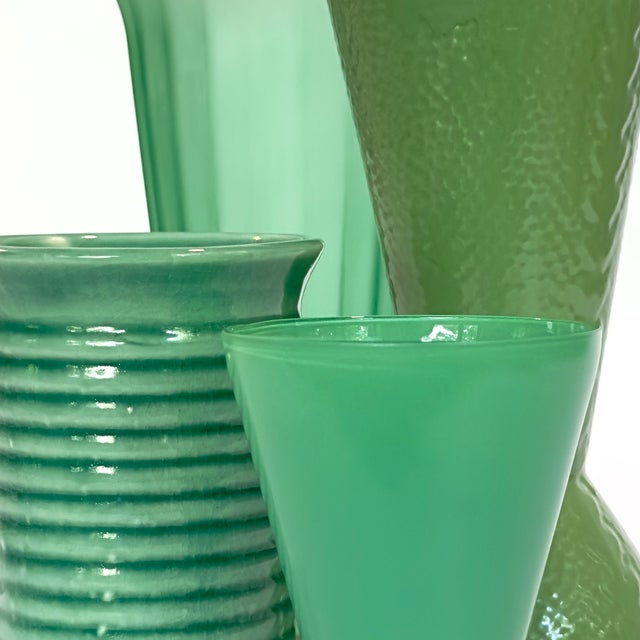 Leafy Green Mixed Conical Vase Curation - Group of 5 For Sale - Image 13 of 13