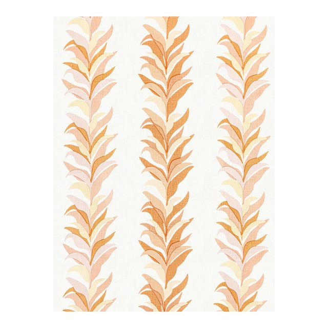The House of Scalamandré Chira Island Print Fabric, Peach For Sale