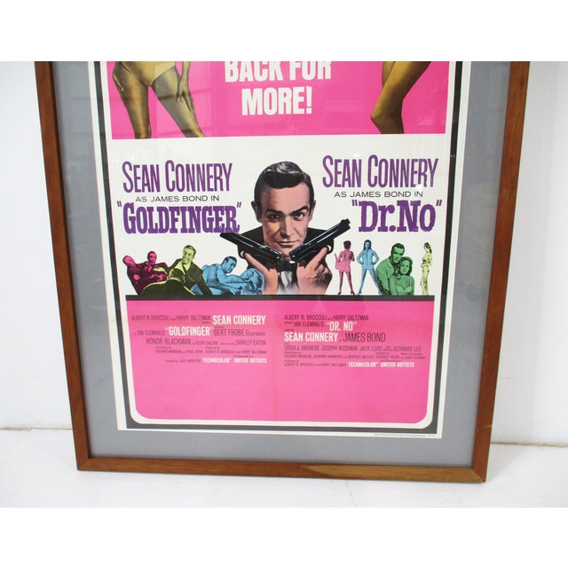 Mid-Century Modern Vintage James Bond 1966 Goldfinger Dr. No Movie Theater Poster For Sale - Image 3 of 12